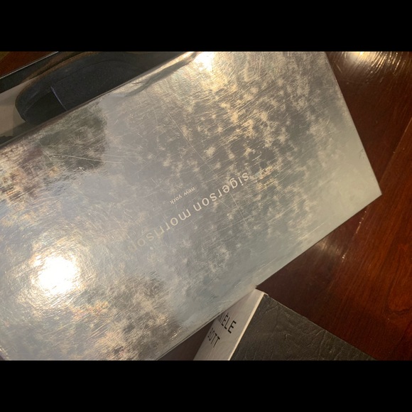 Sigerson Morrison New York sz 36 navy wedges love - Picture 4 of 4